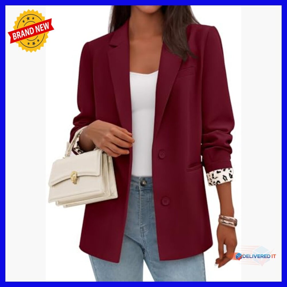 Leopard Lined Blazer Open Front Long Sleeve Work Office Business Casual - Picture 5 of 7